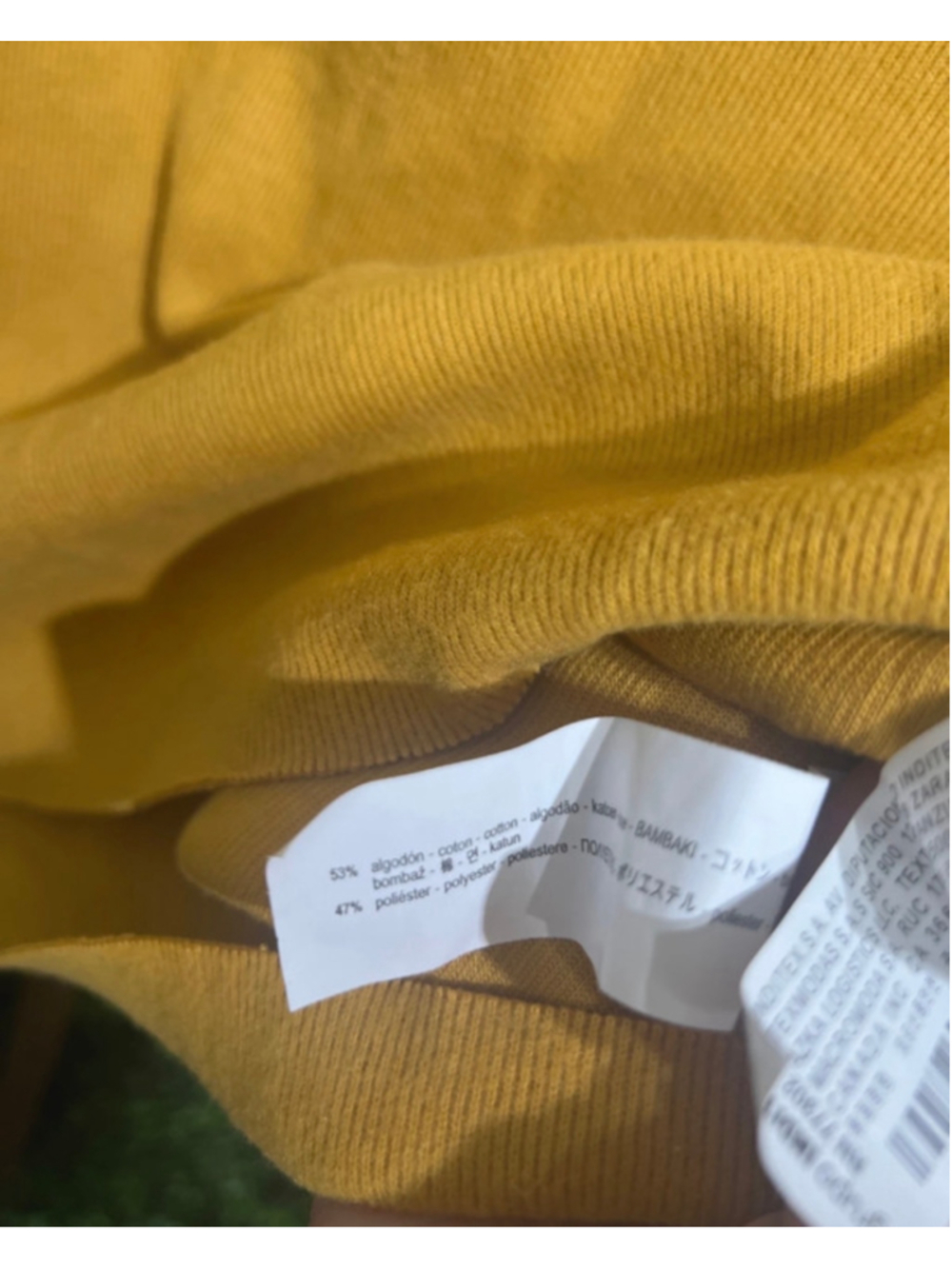 Zara Mock Neck cropped Mustard Short Sleeve Sweater Top Tee size Small - Picture 3 of 5